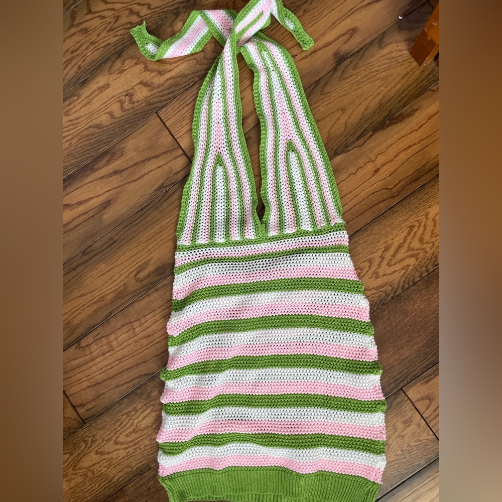 Pink, white, green Knit dress Amazon